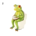 thumbnail image 2 of Cheers.US Frog Ornament Statues Decor Funny Desgin, Frog Stuff, Gift for Indoor Home Desk Bathroom Decoration, Adorable Red Eyed Tree Frog Sitting Sitting on Toilet and Reading, 2 of 7