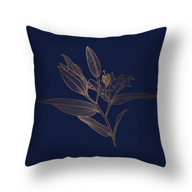 Funda de almohada con estampado de hojas de Ginkgo, cubierta de cojín decorativa para el hogar, de lino dorado, para sofá y coche, 45x45CM