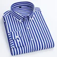 thumbnail image 5 of Camisa de hombre a rayas de gran tamaño para hombre, camisas rojas ajustadas XXL, ropa popular coreana, algodón, informal, con mangas, moda 2024 I Asia, 5 of 5