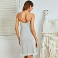 thumbnail image 6 of Xmarks Nightgown Sexy Sleeveless Nighty for Women Sleepwear Comfy Slip Chemise Babydoll Lingerie Lace Lounge Dress, Gray, US 6, 6 of 8