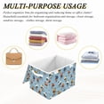 thumbnail image 6 of Yayeee Collapsible Cube Storage Bin with Lid Fabric Closet Decorative Basket with Handles, Blue Hockey Pattern, 6 of 7
