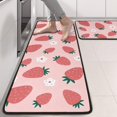 thumbnail image 2 of Kitchen Rugs Sets Of 2,Red Strawberry Plants Fruit Flower Pink Pattern Anti Fatigue Kitchen Mat Rugs Non Slip Washable,Decorative Kitchen Floor Mats for Kitchen,Sink,Laundry,17"x47"+17"x47", 2 of 5