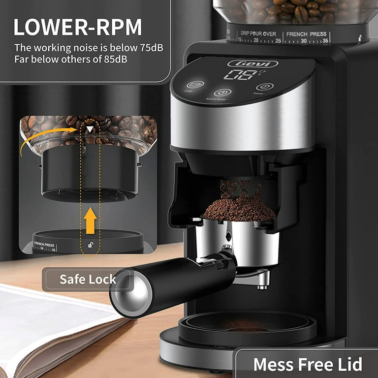 Gevi Electric Coffee Grinder for Coffee Espresso Latte Mochas, Black – GEVI