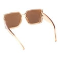 thumbnail image 4 of Womens Oversized Inset Lens Rectangular Plastic Chic Butterfly Sunglasses Peach - Brown, 4 of 4