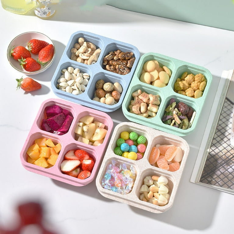 Nuoqiuu 6 Pack Snack Containers, 4 Compartment Lunchable Containers,  Reusable Meal Prep Snack Containers for Kids, Snack Bento Boxes for Toddler