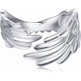 thumbnail image 1 of Ring with angel wings in sterling silver, adjustable size, 1 of 5