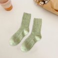 thumbnail image 6 of harmtty Dotted Yarn Pattern Socks Women Cotton Blend Socks Women Cotton Blend Mid-calf Socks Dotted Yarn Pattern Soft Skin-friendly Warm Color Solid Color Green, 6 of 8