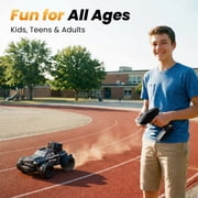 AUOSHI 1:16 Brushless Remote Control Car – 40+MPH Fast Off-Road RC Toy Truck, 4WD All-Terrain, 70 Min Runtime w/ 2 Batteries, LED Lights, Waterproof, Full Metal Drive Shaft – Gift for Kids & Adults