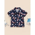 thumbnail image 2 of GXFC Toddler Baby Boys 4th of July Shirts Little Boys Summer Short Sleeve T-Shirts Independence Day Graphic Print Tops 1-6Y, 2 of 8