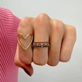 thumbnail image 2 of 925 Silver Heart Ring in Recycled Sterling Silver,Open Heart Ring,Heart Shaped Ring,Heart Outline Big Heart Ring,Valentine Gift For Love, 2 of 3