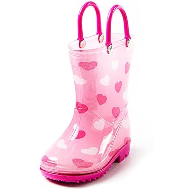Puddle Play Bottes de Pluie Design Cœurs Roses - Taille 8 Tout-Petit