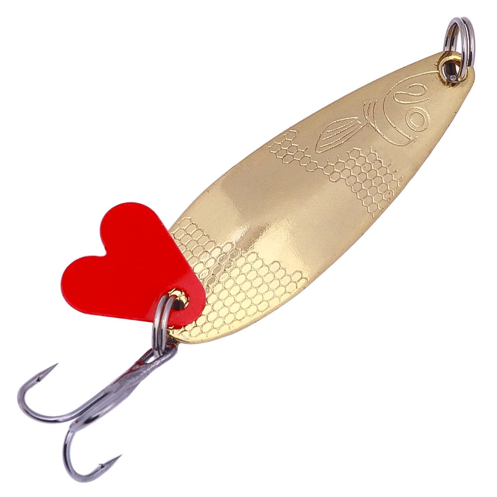 Fishing Lures,Fishing Spoons,Trout Lures,Bass Lures, 8PCS Hard Fishing Lures Jigging Bait with Treble Hooks,  1/4oz