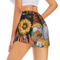 thumbnail image 2 of Uemuo Welcom Fall Pattern Women's Athletic Shorts High Waisted Running Shorts with Liner Pockets Gym Elastic Workout Shorts-XX-Large, 2 of 9