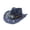 Navy, variant on AWZXDE Men Women Summer Handmade Straw Cowboy Hat Hollowed Out Design Western Style Sun Protection Cap