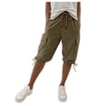 thumbnail image 2 of Only Moment Long Shorts for Women Flowy Palazzo Drawstring Elastic Waist Trousers with Pockets Summer Beach Vacation Clothes Coffee,XL, 2 of 9
