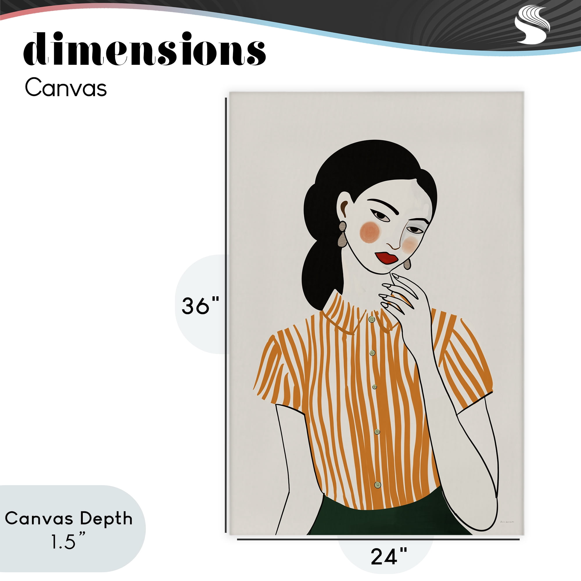 Stupell Industries Woman in Orange Blouse Canvas Wall Art, design by Omar Escalante