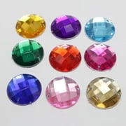 EOEMY 50 Acrylic Faceted Round Flatback Sewing Rhinestone Gems 18mm Sew On Beads-Royal Blue