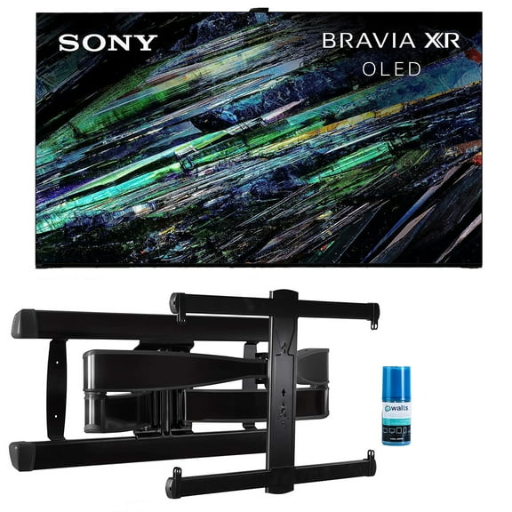 Sony XR77A95L 77 Inch QD-OLED 4K UHD Smart Google TV with AI Upscaling with a Sanus VLF728-B2 Full Motion Wall Mount and Walts HDTV Screen Cleaner Kit (2023)