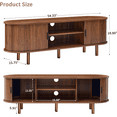 thumbnail image 3 of LEFHDA Tambour Door TV Stand, Mid Century Modern TV Cabinet and Entertainment Center, Modern TV Console Table for 65“ TV, Curved Edge Storage Cabinet (54" Walnut), 3 of 9