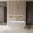 thumbnail image 2 of Sara 67" Freestanding Bathtub in White with Floor Mounted Faucet, Drain and Overflow Trim in Brushed, 2 of 7