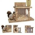 thumbnail image 4 of Large Wooden Squirrel Feeders Bird Feeders for Outside, Wooden Handicrafts of Squirrel Feeders for Outdoor Courtyard Decoration, Garden Yard Decor (1Pc), 4 of 5