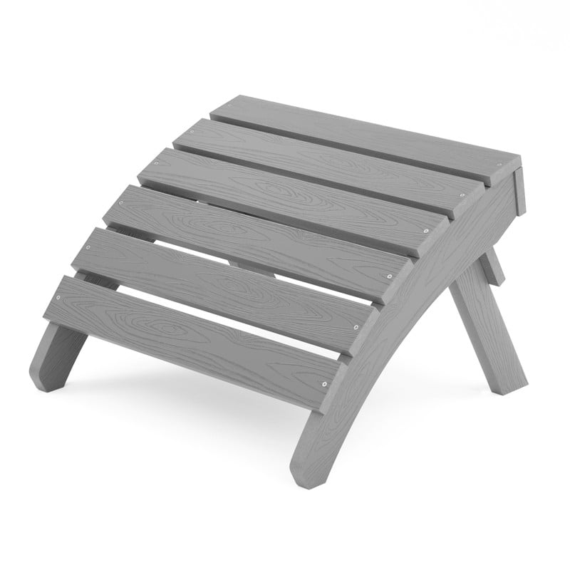 WINSOON Folding Adirondack Ottoman Outdoor Ottoman, Grey