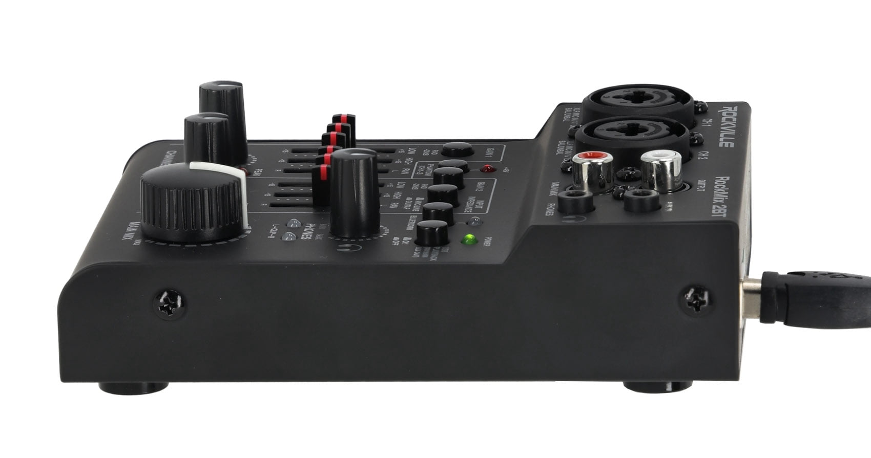 Rockville RockMix 2BT RockMix 2BT 2 Channel USB Interface Mixer 2-way Bluetooth 5.0 Black