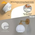 thumbnail image 6 of LED Wall Lights, Magnetic Wall Light with Motion Detection, 360°Rotatable & Rechargeable Wall Lights, 3 Color Temperatures & Stepless Dimming, Wireless Lights for Reading, Corridor, Pictures, Makeup, 6 of 7