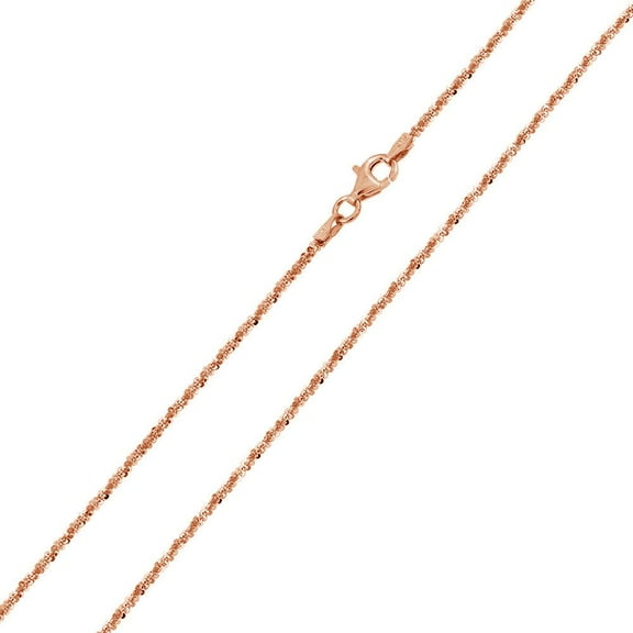 Sterling Silver 925 Rose Gold Plated Roc 025 Chain 1.4mm Italy 24" Jewelry Female Unisex