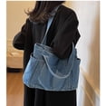 thumbnail image 5 of SPEKSEE Large Capacity Washed Denim Tote Bag, Casual Daily Shoulder Handbag with Zip‑Top Closure Roomy Denim Purse for Work Commute Shopping Travel, 5 of 7