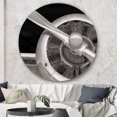 thumbnail image 3 of Designart 'Travel by Air Grey Plane' Traditional Metal Circle Wall Art, 3 of 3