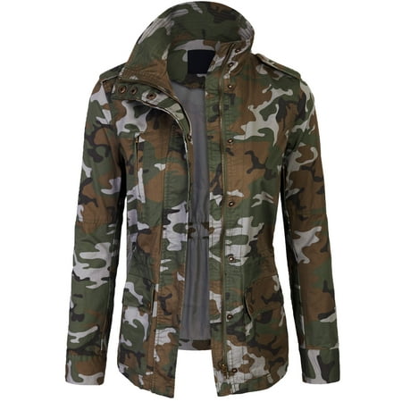 KOGMO Womens Zip Up Military Anorak Safari Jacket Coat - Walmart.com