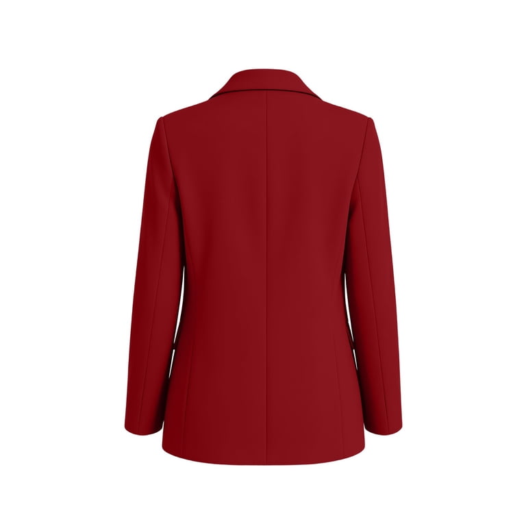ladies red dress coat Stamzod Womens Blazers Dressy Casual Long Sleeve Jacket with Pockets Lapel Office Work Blazer for Women C XXL, Women's, Size: 2XL maincol_white