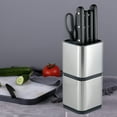 thumbnail image 3 of LLDYYDS Universal Knife Block, Knife Holder without Knives, Stainless Steel Knife Storage Block for 3.5" to 8" Knives, with Slots for Scissors and Sharpening Rod, 3 of 8