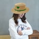 thumbnail image 5 of Sombrero de paja para mujer, con circunferencia de cabeza de 58 a 60 cm, estilo retro, plano, para viajes al aire libre, vacaciones, 5 of 5