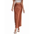 thumbnail image 3 of Skirt for Women Elegant High Waisted A Line Satin Skirts Midi Bodycon Skirt Brown XL, 3 of 9