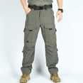 thumbnail image 6 of Yaoyar Mens Solid Color Multi-Pocket Tactical Pants Work Pants Stretch Outdoor Waterproof Pants Quick Dry Travel Climbing Camping Fishing Mens Work Pants, 6 of 8