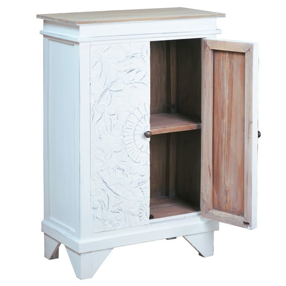 Accent Cabinet Solid Wood Storage Table Hall Entryway Console Fully Assembled