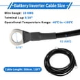 thumbnail image 3 of 1 Pcs Cable Inversor de Batería 10 AWG Gauge 10FT 5/16" Lug Cable de Batería Universal para Automóvil Vehículo Barco RV Solar Cobre Estañado Negro, 3 of 7