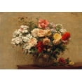 thumbnail image 2 of Henri,  Fantin-Latour 24x18 Black Ornate Wood Framed with Double Matting Museum Art Print Titled - Vase with Summer Flowers, 2 of 4