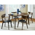 thumbnail image 5 of Set of 2 Black Leatherette Dining Chairs with Walnut Legs - Mid-Century Modern Style, 5 of 5