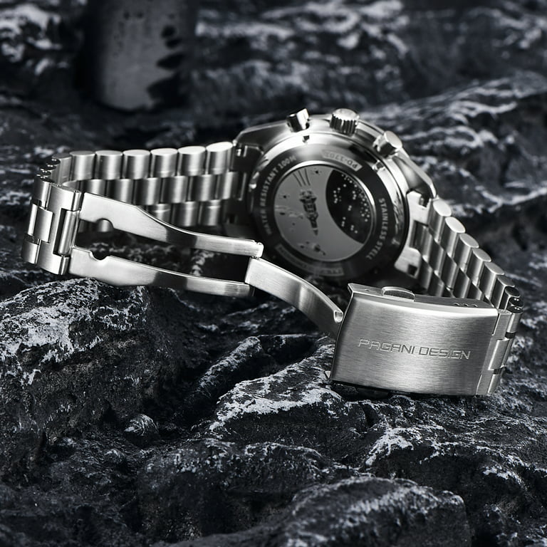PAGANI Design Sports Chronograph Stainless Steel Men Quartz Sapphire Glass  Watch