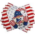 thumbnail image 2 of Gnome 4th of July Placemats Set of 4 Patriotic Stars Stripe Linen Table Mats 12x18 Inch America Memorial Day Independence Day Place Mats for Indoor Outdoor Party Dining Table, 2 of 6