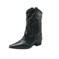 thumbnail image 2 of Bnwani Women Boots Fashion Denim Knee-High Versatile Casual Western Knight Boot Black Size 5.5, 2 of 3