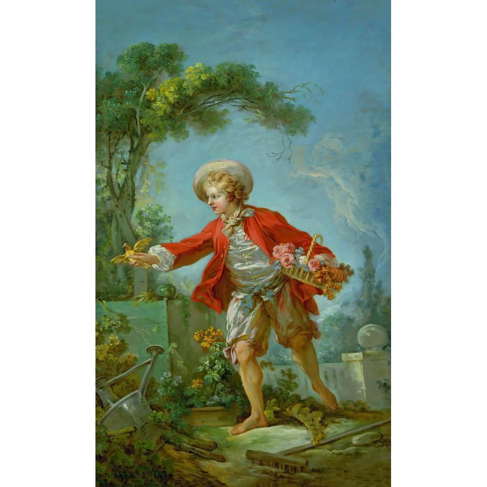 Jean-Honoré Fragonard 11x14 Black Modern Framed Museum Art Print Titled - The Gardener (Between 1754 and 1755)