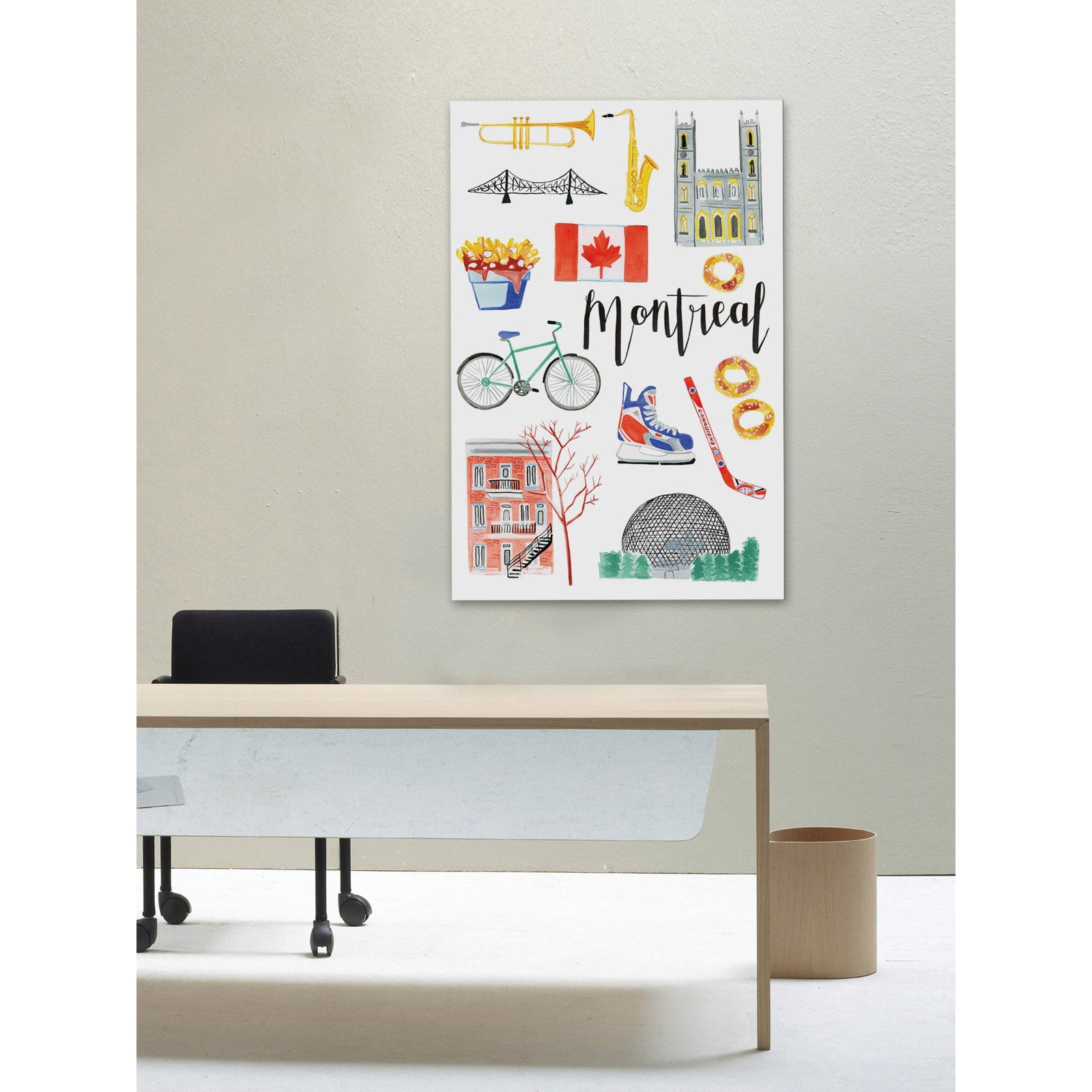 Marmont Hill "Montreal Icons" by Molly Rosner Painting Print on Wrapped Canvas