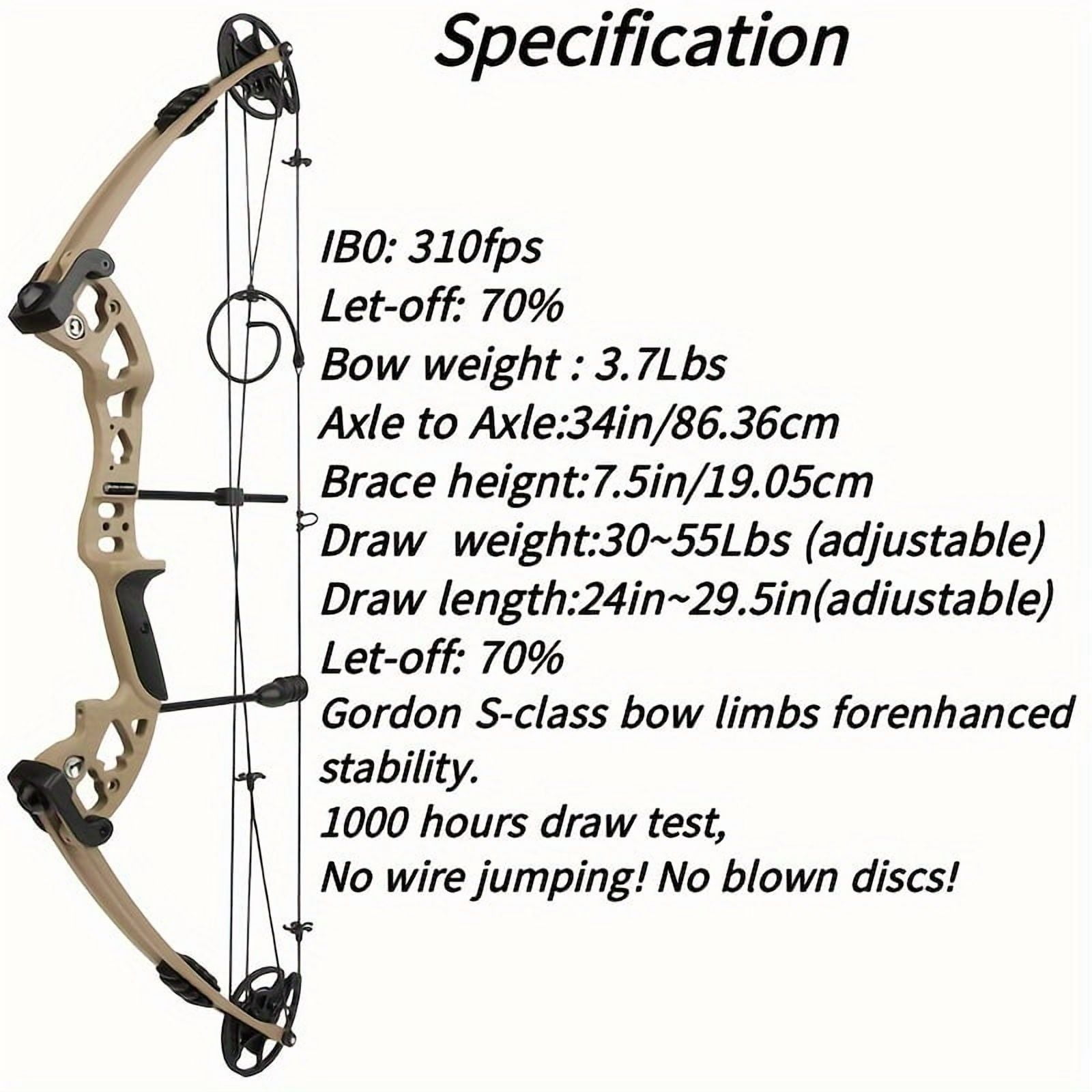 30-55lbs Compound Bow Carbon Arrows Kit Archery Hunting Adult Target Shooting