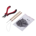thumbnail image 1 of 1 Set Hair Extension Tool Kit Plier Pulling Needle Micro Rings for Professional Hair Styling Tools Accessory, 1 of 6