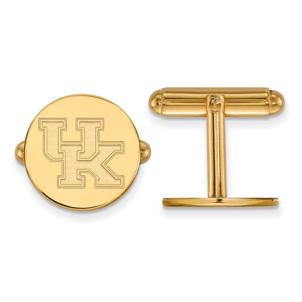 Solid 14k Yellow Gold Official University of Kentucky Cufflinks 15mm