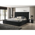 thumbnail image 7 of Queen Bed Frame: Black Velvet Tufted Headboard with Concealed Storage, Wood Frame, Modern Bedroom Furniture, Plush Upholstery, 104"x85.5"x61"H, 7 of 7